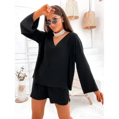 Bluză și pantaloni scurți negru (752)