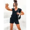 Set negru de bumbac de vară (VE87)
