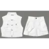 Set vestă de vară și pantaloni scurți scurte alb (72018)