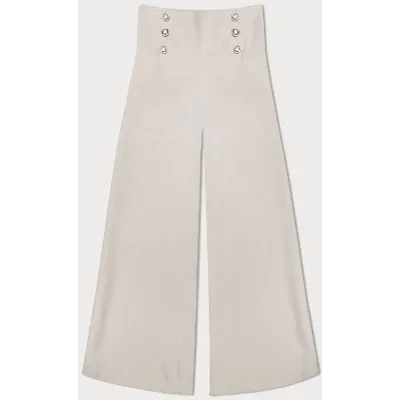 Pantaloni largi elegant bej deschis (33575)