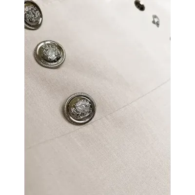 Pantaloni largi elegant bej deschis (33575)
