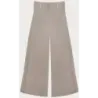 Pantaloni largi elegant bej închis (33575)