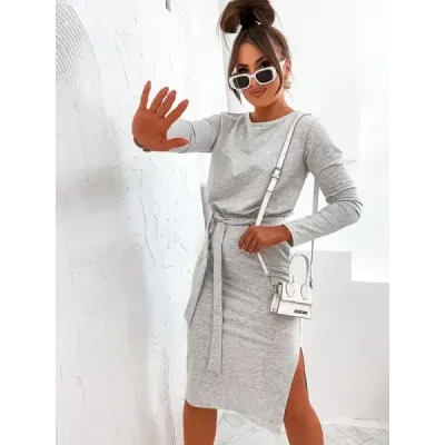 Rochie midi cu dungi gri (773)