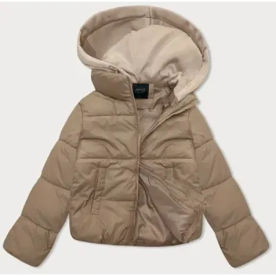 Jacheta scurta de iarna cu pantaloni de trening J Stil bej închis (16M9187-158)
