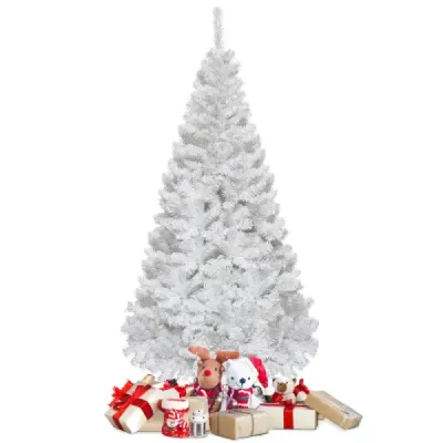 Copac de Crăciun Copac artificial Crăciun pom cu suport metalic 150-240 cm Alb-180 cm