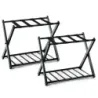 Costway 2 x caz Stand bagaj pliabil de stocare metal pentru dormitor negru