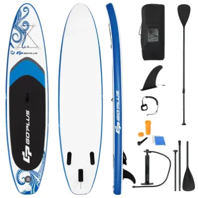 Costway Aufblasbares Stand up Paddle Board Stehendes Board mit Surf Control 325/335 x 76 x 16 cm Blau-M
