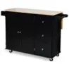 Carucior de bucatarie Rollable cu suprafata de lucru pliabila insula 136 x 76 x 91 cm Negru