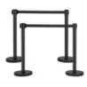 Costway 4er Set Set de blocare din oțel inoxidabil Pen de limitare Stand cu curea retractabila Negru
