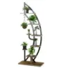 Costway 7-Stufiger ridicat de plante metalice stand curbat jumătate lună formă cap rack plantă