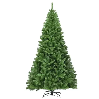 Costway Christmas Tree 225 cm Brad artificial cu sistem pliant 1346 sfaturi PVC Verde