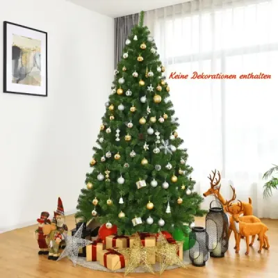 Costway Christmas Tree 225 cm Brad artificial cu sistem pliant 1346 sfaturi PVC Verde