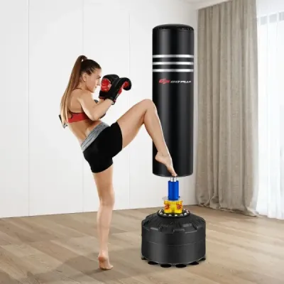 Costway 170 cm Stand Kickboxsack cu stand și mănuși pentru Home Office Black