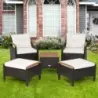 Costway cos mobilier set 5 părți rattan mobilier set pentru terasa