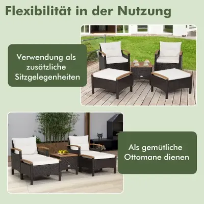 Costway cos mobilier set 5 părți rattan mobilier set pentru terasa