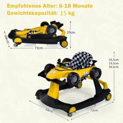 4 din 1 plimbare pentru copii Walker pliabil pentru copii 73 x 64 x 50,5 / 53,5 / 55,5 cm