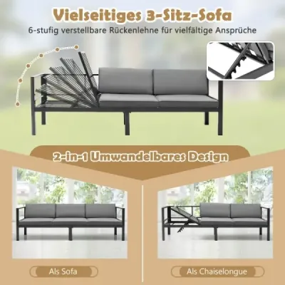 Costway Lounge-Set din salon de gradina din aluminiu pentru 4-5 persoane