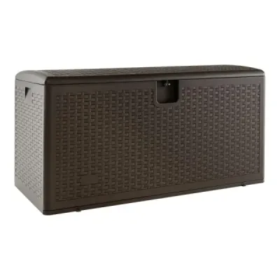 Costway cutie de orice vreme 378L Capacitate cu capac impermeabil Garden Box Brown