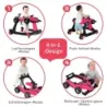 4 din 1 plimbare pentru copii Walker pliabil pentru copii 73 x 64 x 50,5 / 53,5 / 55,5 cm