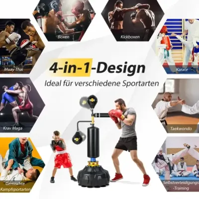 Costway 360 °Reflex tijă cu 2 mingi de viteză Înălțime de box reglabil