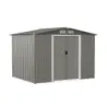 Casă de scule din oțel galvanizat cu fundație &amp; uși duble &amp; rampă 260 x 207 x 180 cm gri