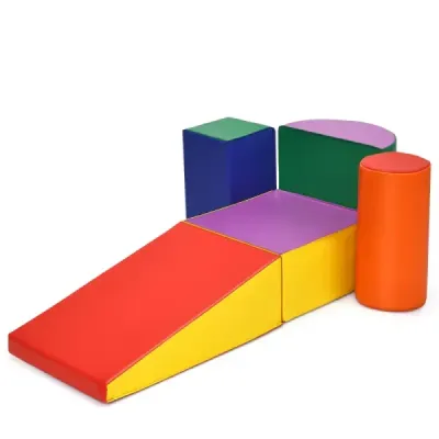 Costway 5 Foamstones Clădiri gigant blocuri pentru a fi și alpinism blocuri de construcții moale Spumă Bunt