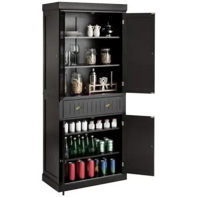 Cabinet de bucatarie din lemn 183 cm cu rafturi reglabile 76 x 40 x 183 cm Brown
