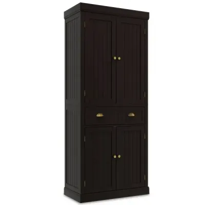 Cabinet de bucatarie din lemn 183 cm cu rafturi reglabile 76 x 40 x 183 cm Brown
