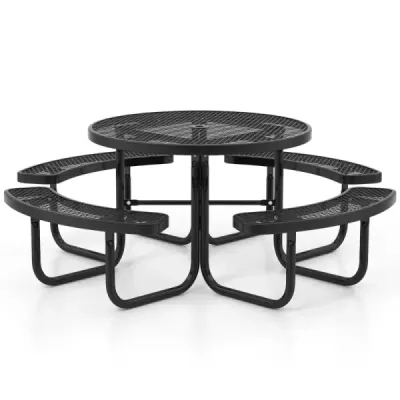 Set pentru 8 persoane masa de picnic cu gaura ecran & 4 banci Masa gradina rotunda