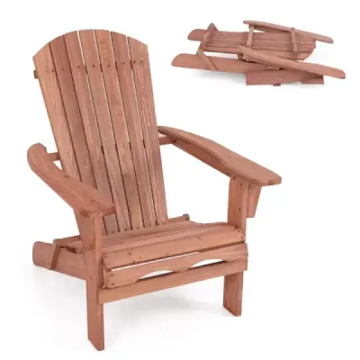 Costway pliabil Scaun Adirondack din lemn cu capacitate de 180 kg scaun gradina