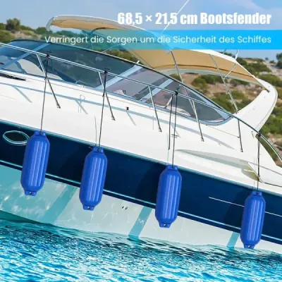 Costway 4er Set Aripa barca Aripa lunga Set Boot Rammschutz Steglander albastru 68,5 x 21,5 cm