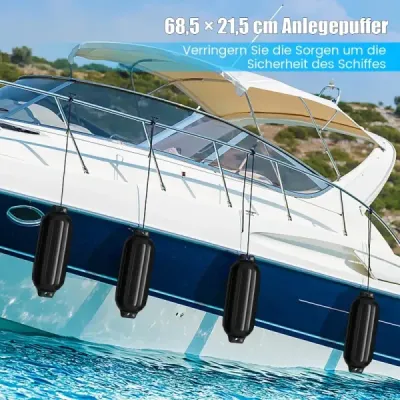 Costway 4er Set Aripa barca Aripa lung Set Boot Rammschutz Steglander negru 68,5 x 21,5 cm