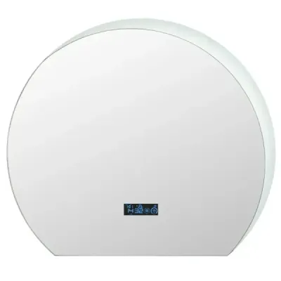 Costway Semi-runder Baia Oglinda cu 3 culori LED Lumini Dimmable Cosmetic Mirror