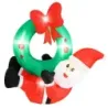 Costway 120CM Decor gonflabil LED de Crăciun Moș Crăciun cu Crane Crăciun decorare perete afară