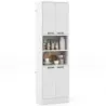 Costway 190 cm dulap de bucatarie cu usi si rafturi Sideboard dulap mare 56 x 30 x 190 cm Alb