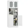 Cabinet de baie cu 4 usi si rafturi Alb 60 x 30 x 148,5 cm