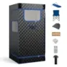 Costway saună saună acasă pentru acasă cutie de saună corp întreg cu generator de abur de 3 litri 91 x 91 x 183 cm Negru