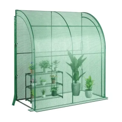 Film sera Walk-in mini sera cu raft pentru flori 188,5 x 98 x 215 cm Verde