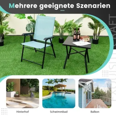 Scaune de plaja 2 scaune pliante pe terasa 65 x 60 x 93 cm mäto verde