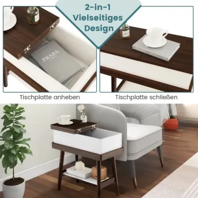 Masa de dezafectare pe canapea cu 180 ° plaja descompunere 60 x 30 x 60 cm maro închis