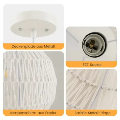 Lampă de fixare din hârtie uşoară pentru camera de zi? 44 x 33 cm bej