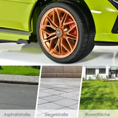 12V Lamborghini masina electrica pentru copii cu 2,4G diaľková control de masina pentru copii 3-5km / h cu MP3 verde