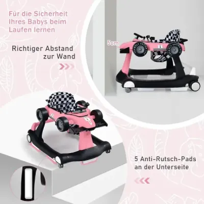 4 din 1 plimbare pentru copii Walker pliabil pentru copii 73 x 64 x 50,5 / 53,5 / 55,5 cm