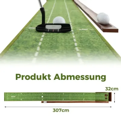 Joc de golf Mat s 2 jamkami a 3 golfovými loptičkami a umelým trávnikom Golf Mat Plating Trainer Green