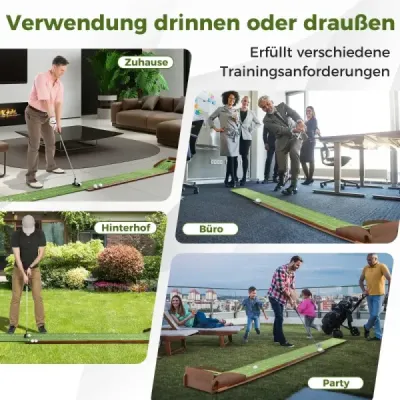 Joc de golf Mat s 2 jamkami a 3 golfovými loptičkami a umelým trávnikom Golf Mat Plating Trainer Green