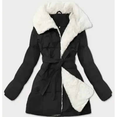 Jacheta pentru femei cu picior acoperit cu J Style blana negru (16M9165-392)