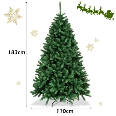 Copac de Crăciun 183 cm Brad artificial de Crăciun Tannenbaum cu suport metalic pliabil