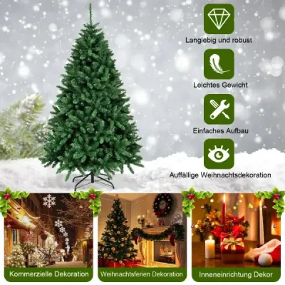 Copac de Crăciun 183 cm Brad artificial de Crăciun Tannenbaum cu suport metalic pliabil
