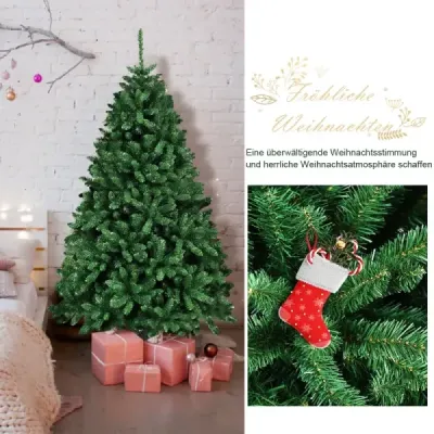 Copac de Crăciun 183 cm Brad artificial de Crăciun Tannenbaum cu suport metalic pliabil