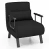 canapea extensibilă costway cu canapea extensibilă cu backrest reglabil &amp; pernă detașabilă Negru